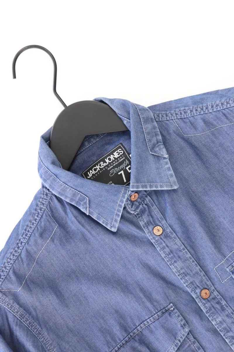 Jack & Jones Jeanshemd für Herren Gr. S Langarm blau aus Baumwolle