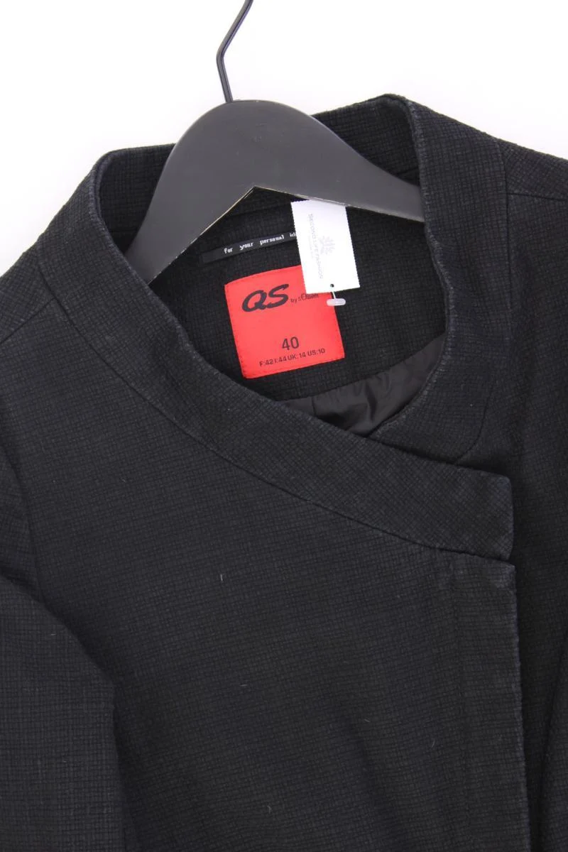QS by s.Oliver Übergangsjacke Gr. 40 schwarz aus Baumwolle