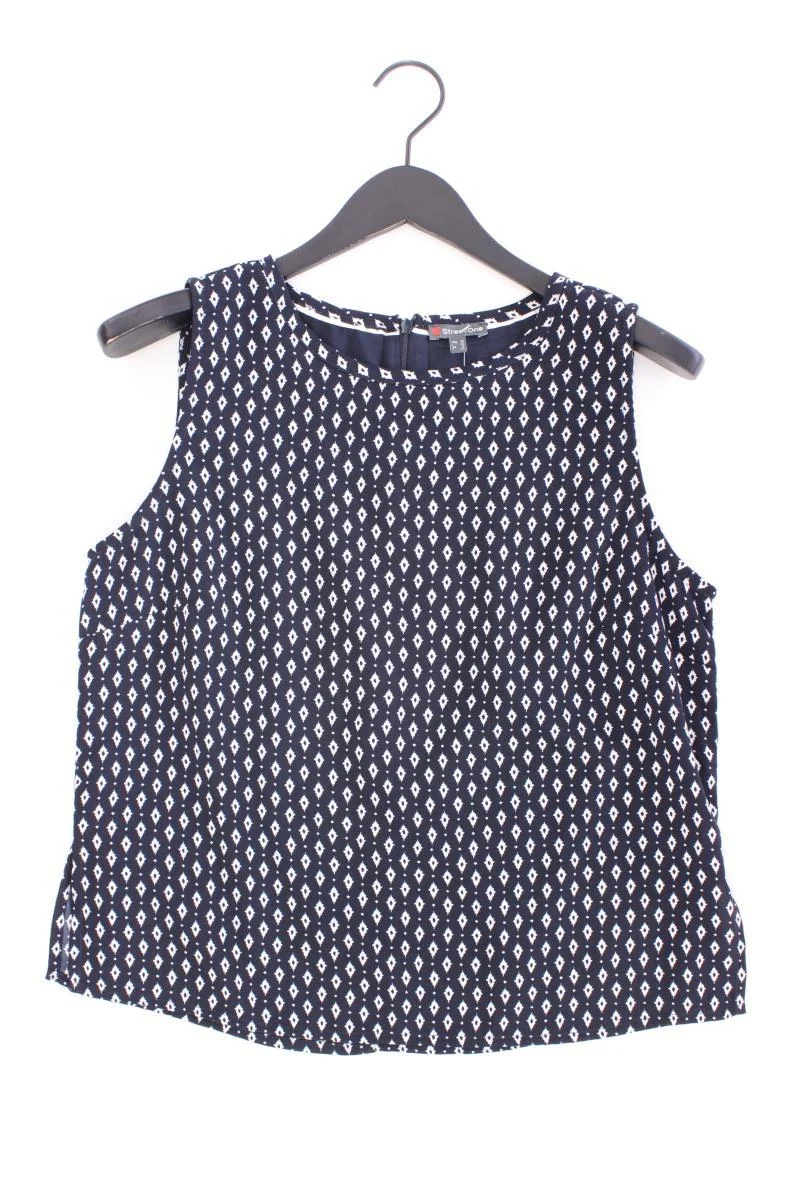 Street One Regular Top Gr. 40 geometrisches Muster blau aus Polyester