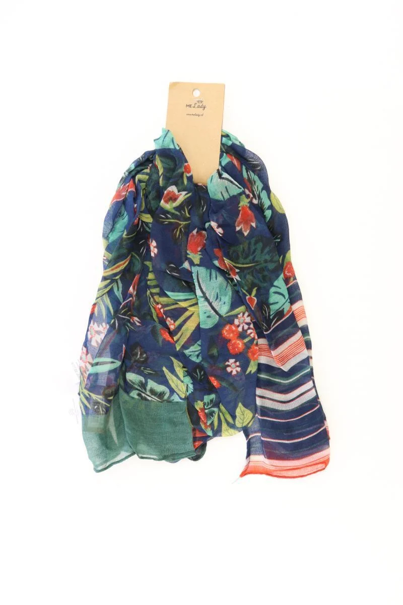 MeLady Tuch mit Blumenmuster neu mit Etikett blau