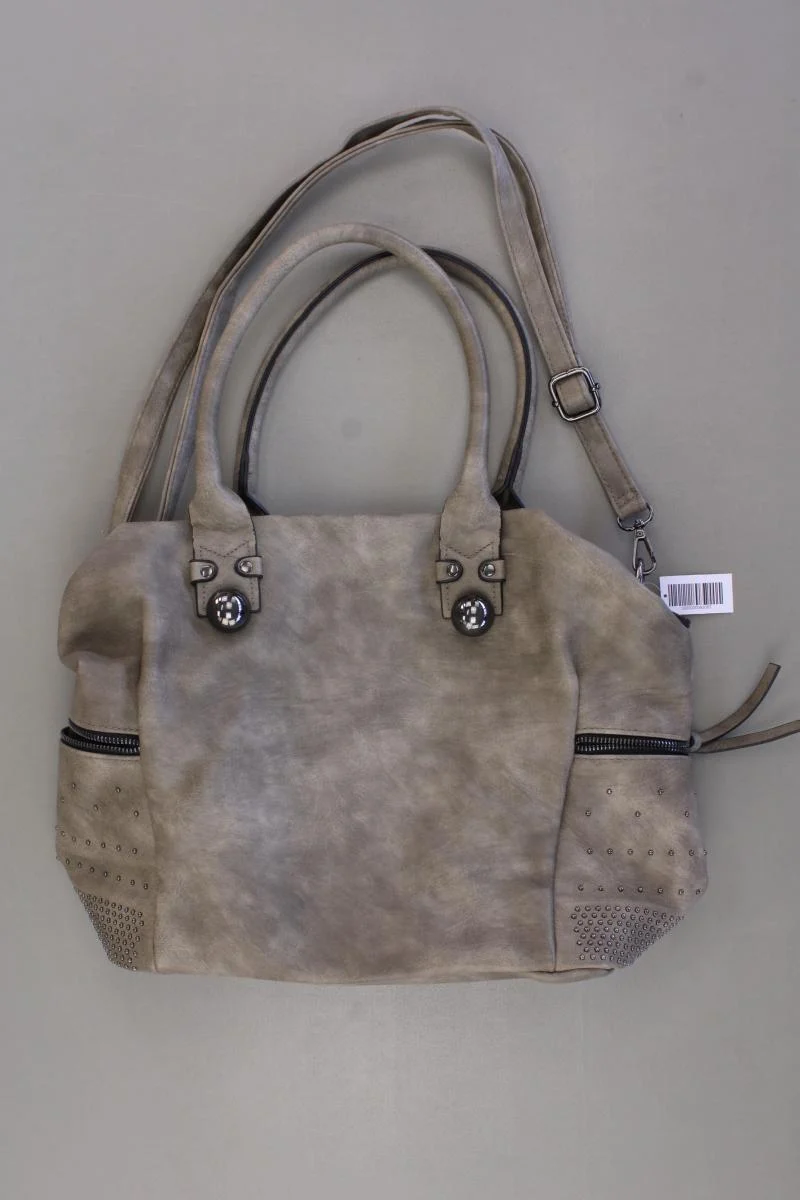 Schultertasche grau aus Kunstleder