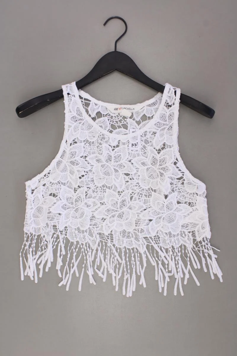 H&M x Coachella Top Gr. 38 weiß aus Polyester