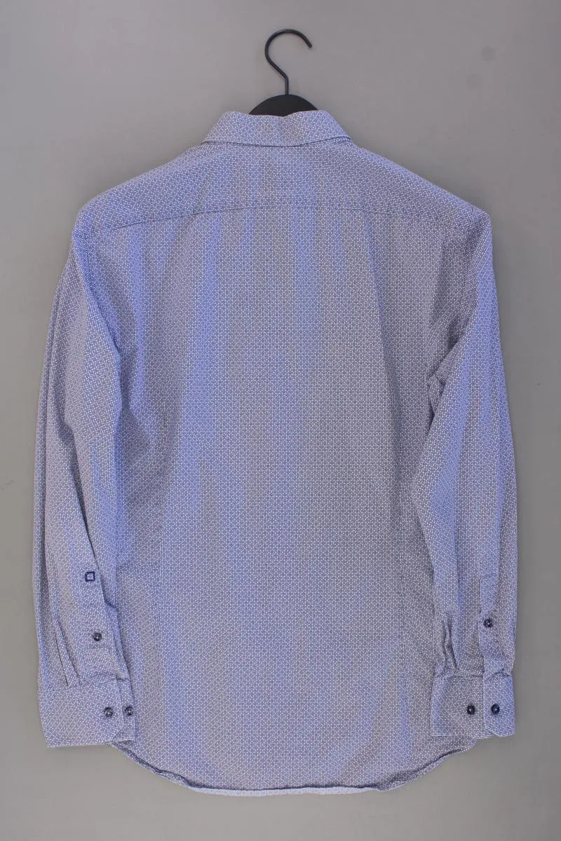 BENVENUTO Langarmhemd für Herren Gr. Hemdgröße 42 geometrisches Muster blau
