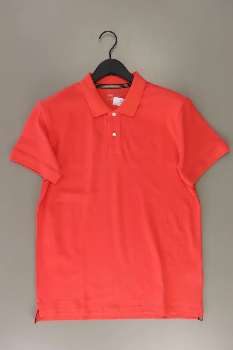 Esprit Poloshirt für Herren Gr. L Kurzarm rot aus Baumwolle