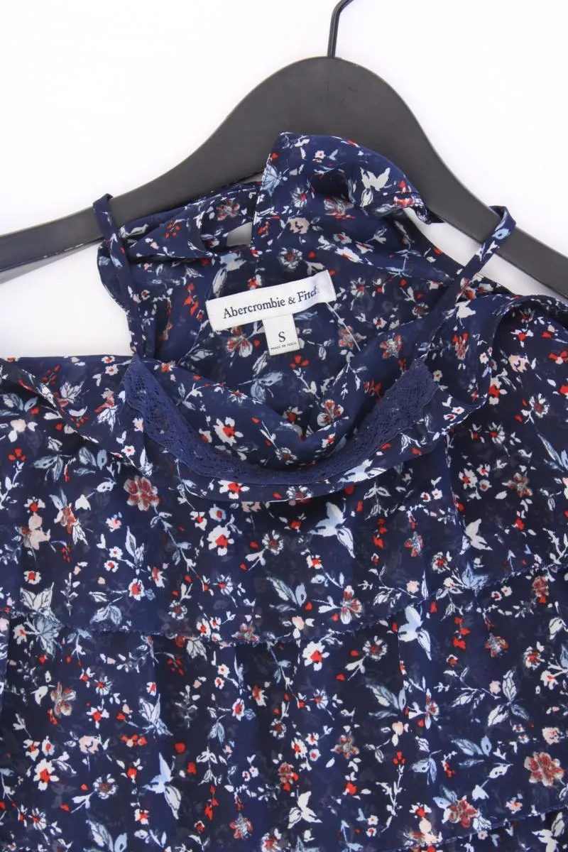 Abercrombie & Fitch Spaghetti-Top Gr. S mit Blumenmuster blau aus Polyester