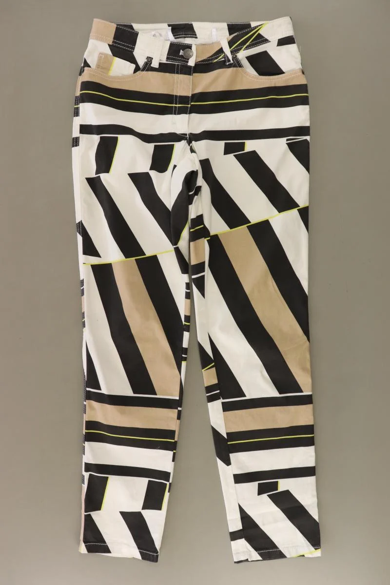 Madeleine Five-Pocket-Hose Gr. Kurzgröße 18 geometrisches Muster weiß