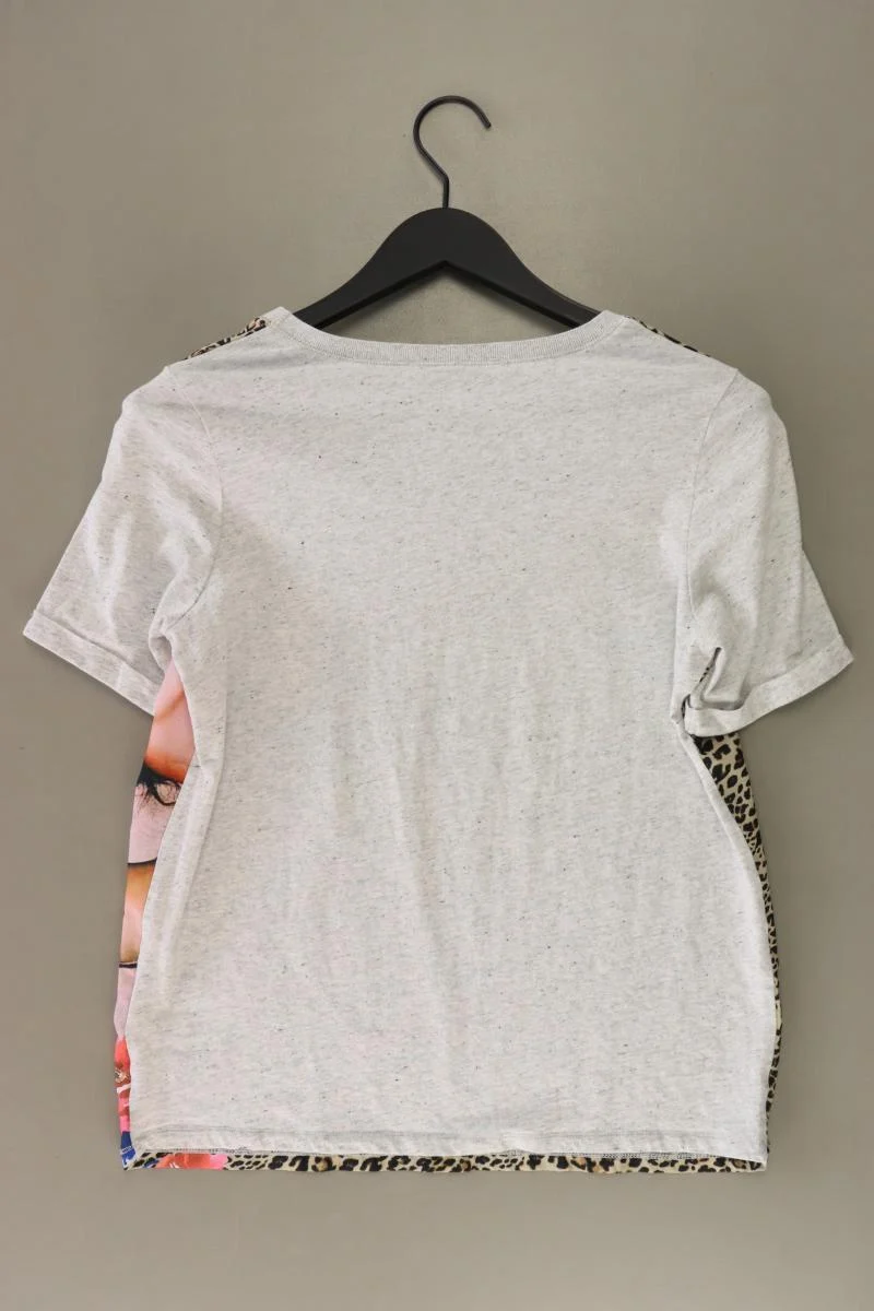 Oui Printshirt Gr. 36 Kurzarm grau aus Baumwolle
