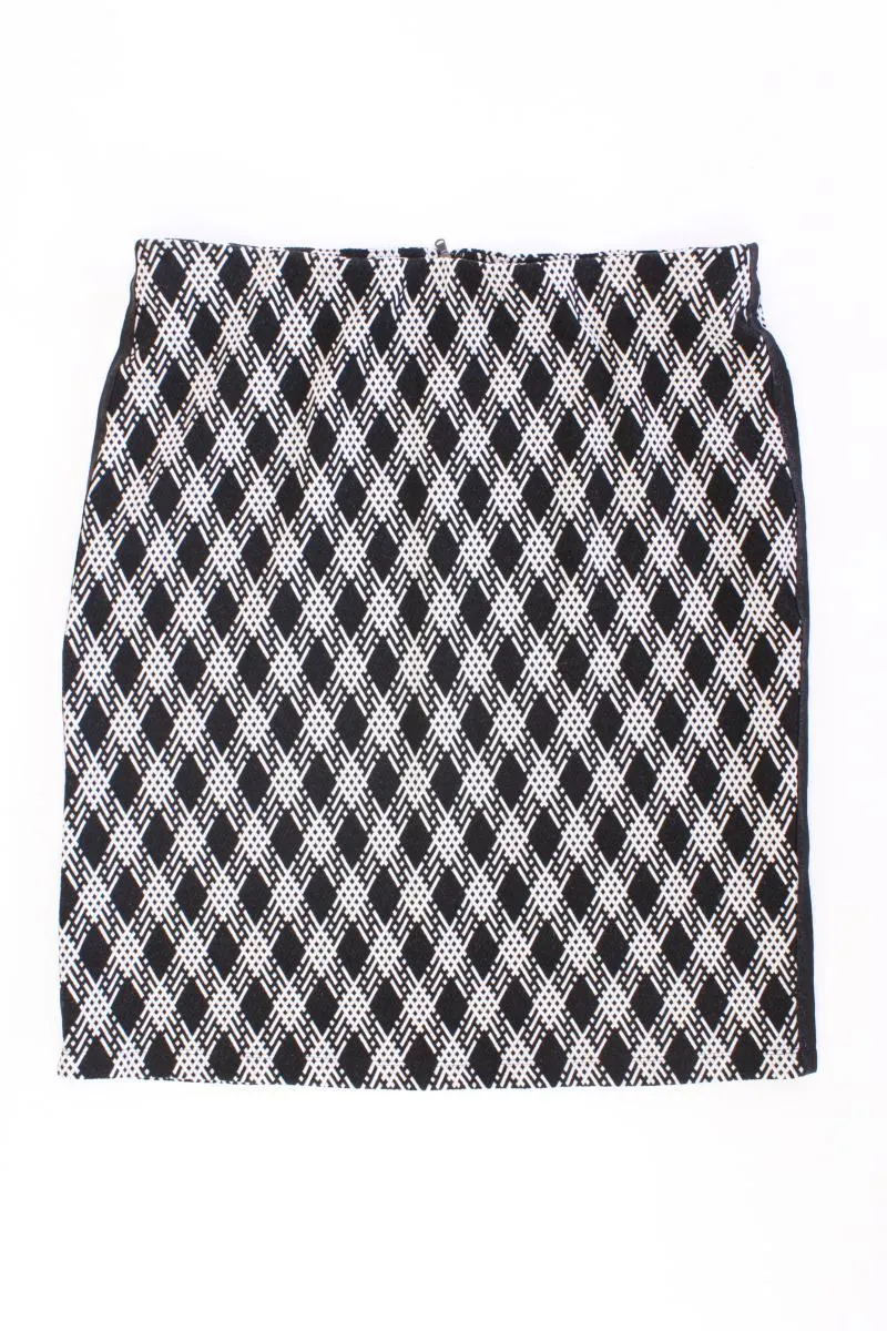 Taifun Bleistiftrock Gr. 46 geometrisches Muster schwarz aus Polyester