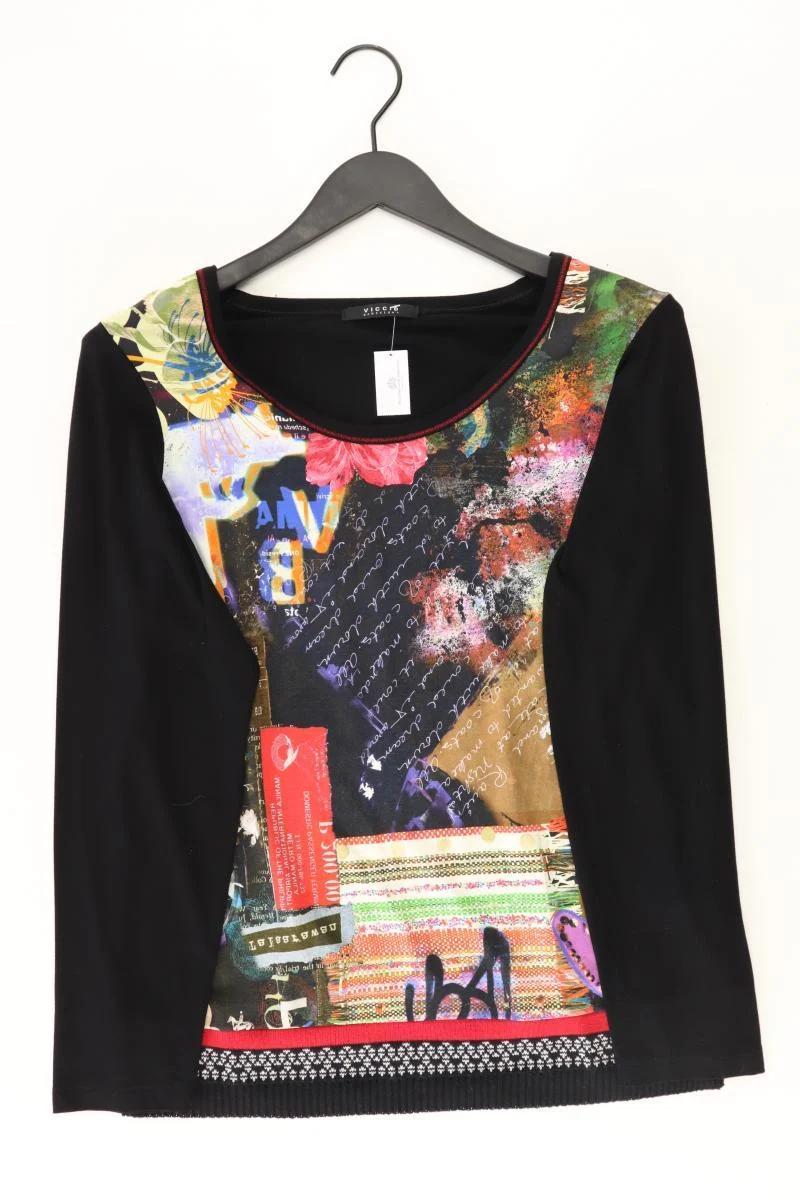 VICCIO Longsleeve-Shirt Gr. 46 Langarm schwarz aus Viskose