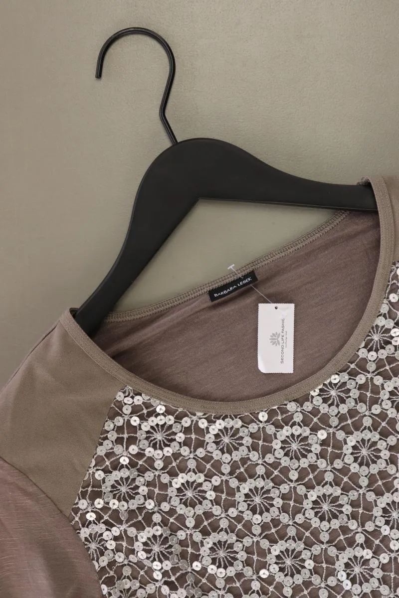 BARBARA LEBEK Longsleeve-Shirt Gr. 42 Langarm mit Pailletten braun