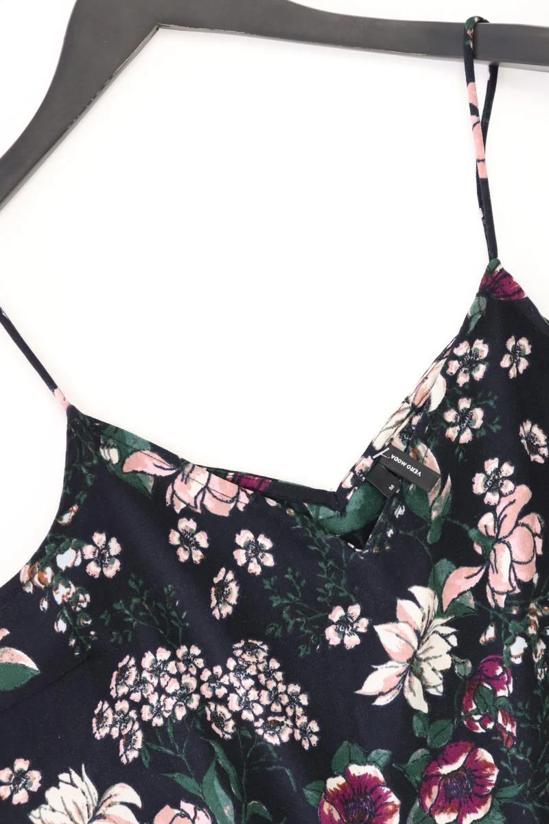 Vero Moda Spaghetti-Top Gr. M mit Blumenmuster schwarz aus Polyester