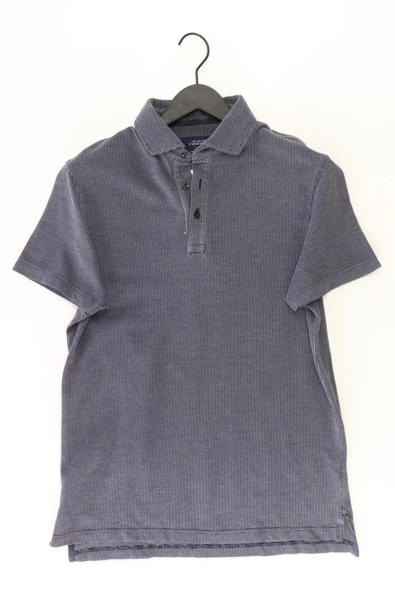 CHARLES TYRWHITT Poloshirt für Herren Gr. M Kurzarm blau aus Baumwolle