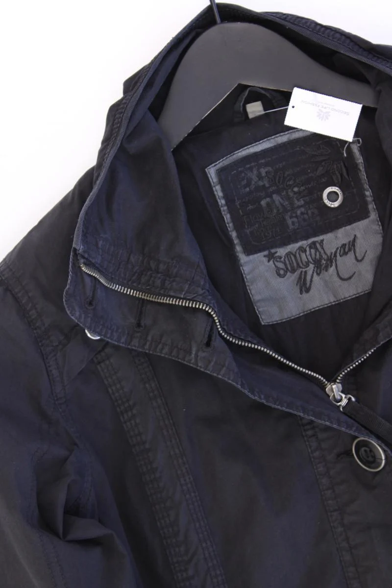 Soccx Lange Jacke Gr. 36 schwarz aus Baumwolle