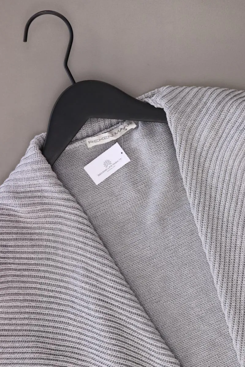 REKEN MAAR Strickjacke Gr. M Langarm grau aus Baumwolle