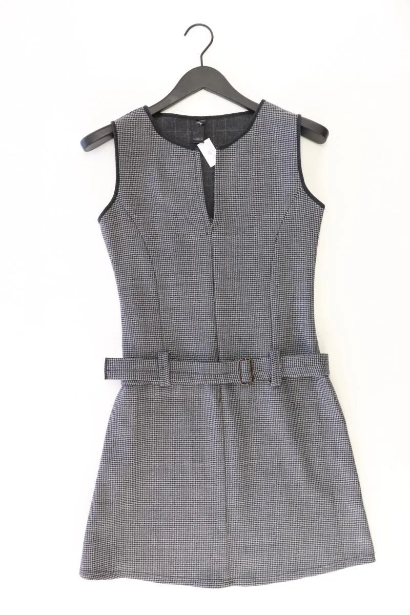 Loft Bleistiftkleid Gr. 38 hahnentritt mit Gürtel Ärmellos grau