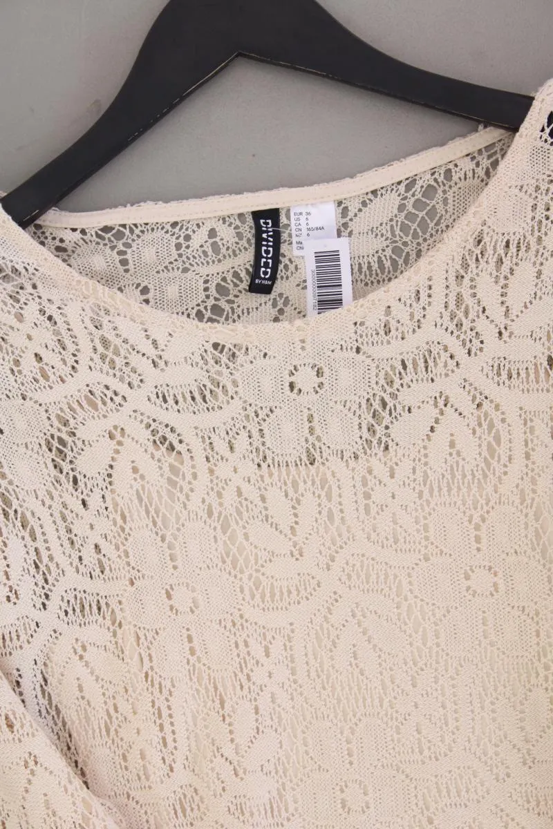 H&M Spitzenkleid Gr. 36 neuwertig 3/4 Ärmel creme aus Polyester