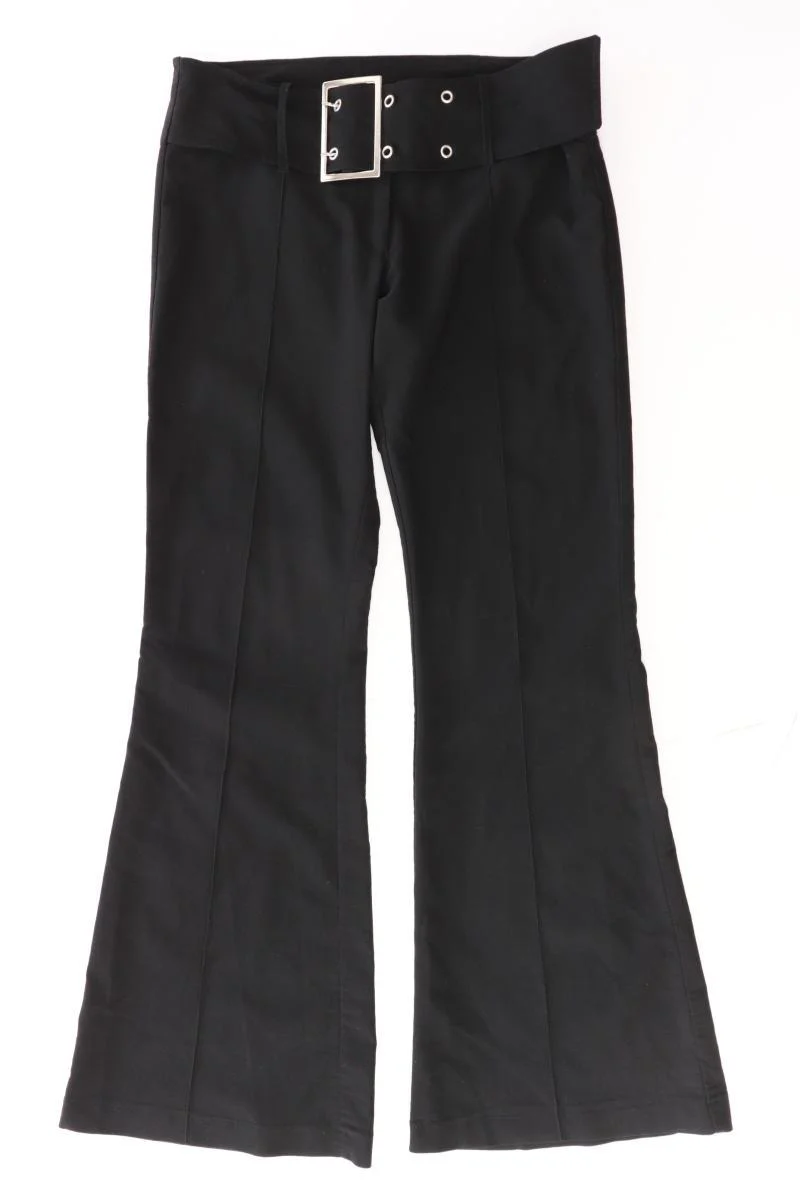 Hose Gr. 38 mit Gürtel Vintage schwarz aus Polyester