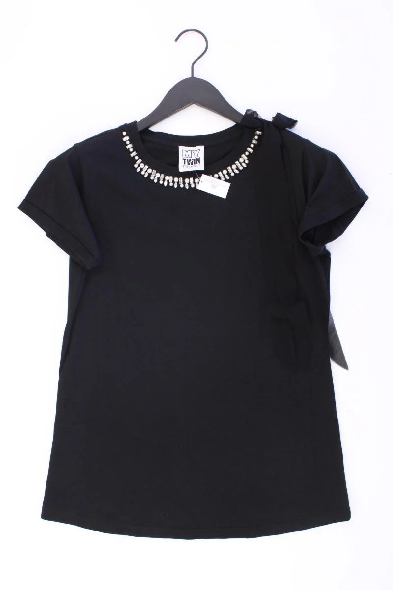Twin Set T-Shirt Gr. S Kurzarm schwarz aus Baumwolle