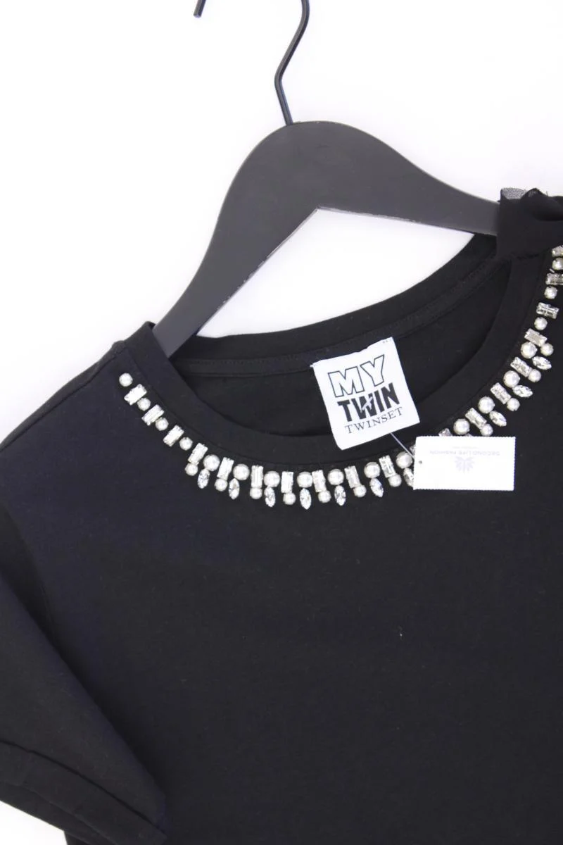 Twin Set T-Shirt Gr. S Kurzarm schwarz aus Baumwolle