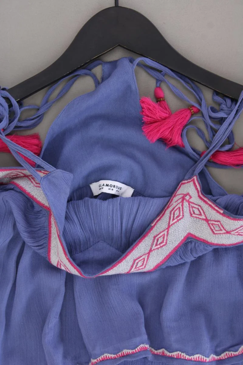 Glamorous Spaghetti-Top Gr. 38 blau aus Viskose