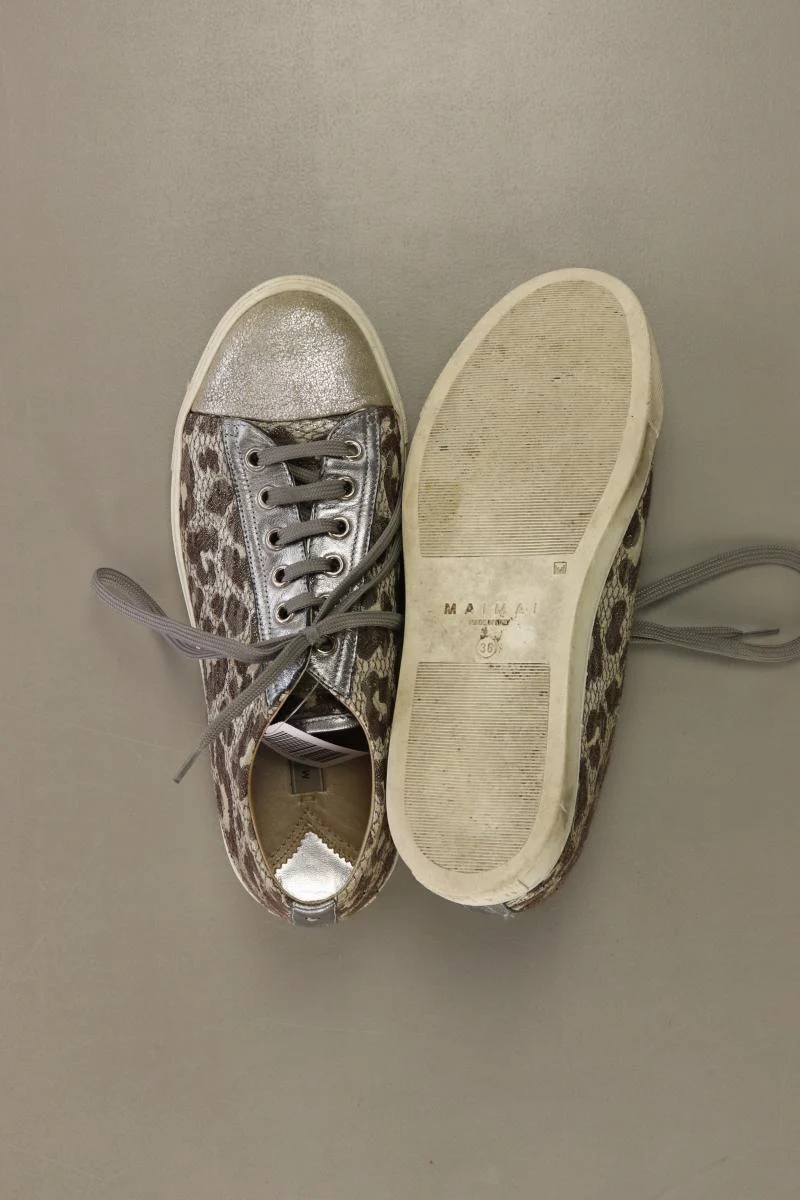 Sneaker Gr. 36 mit Tierdruck silber
