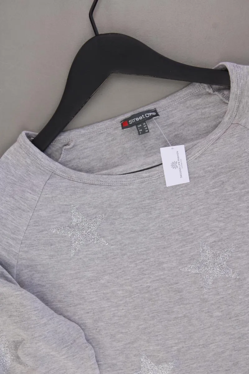 Street One Shirt mit Sternenmuster Gr. 36 neuwertig 3/4 Ärmel grau