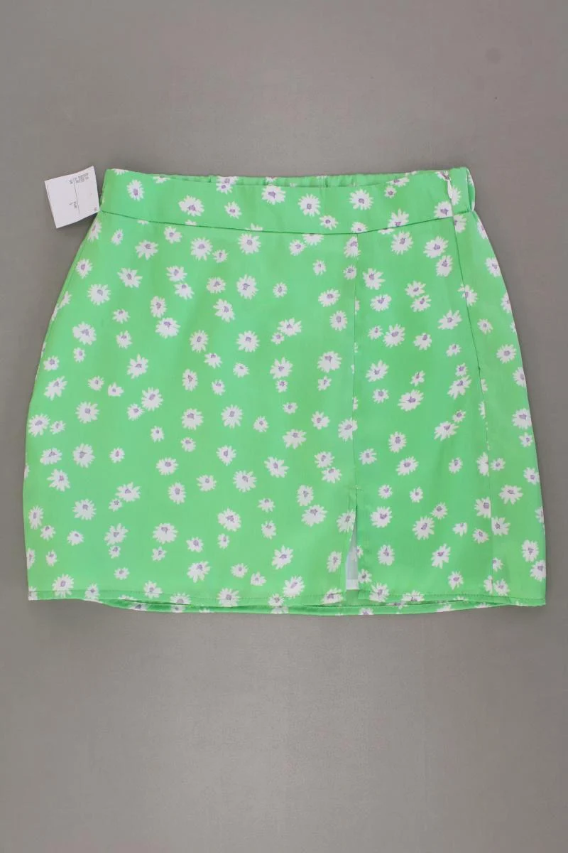 Bershka Kurzer Rock Gr. S mit Blumenmuster neu mit Etikett grün aus Polyester