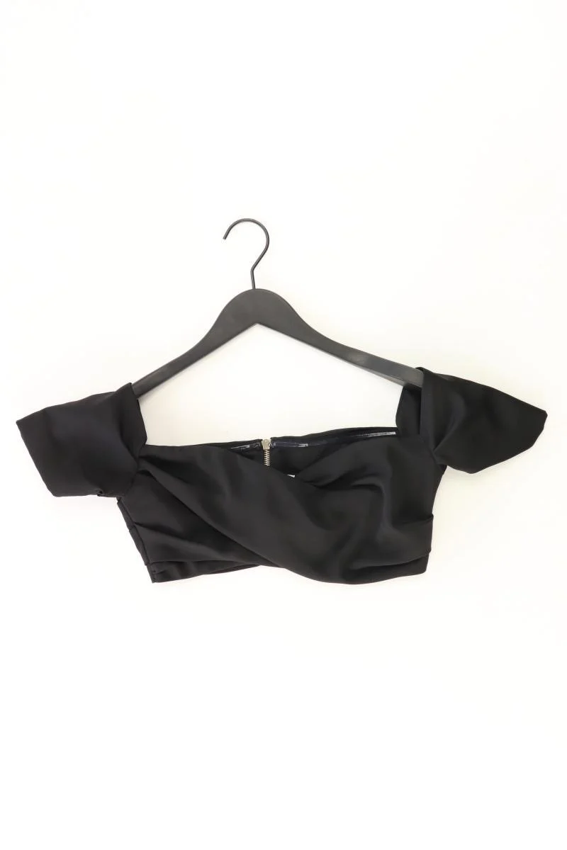 HOUSE OF LONDON Cropped Shirt Gr. M Kurzarm mit Carmen-Ausschnitt schwarz