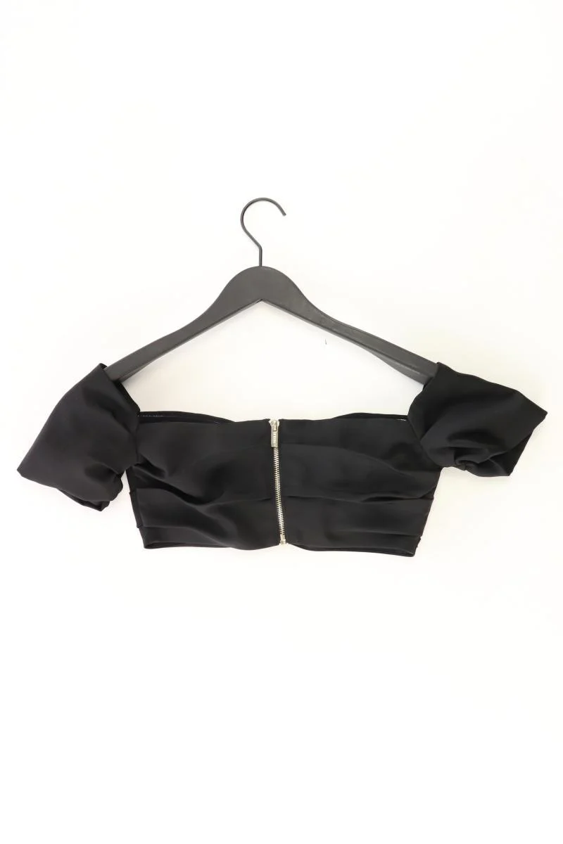 HOUSE OF LONDON Cropped Shirt Gr. M Kurzarm mit Carmen-Ausschnitt schwarz