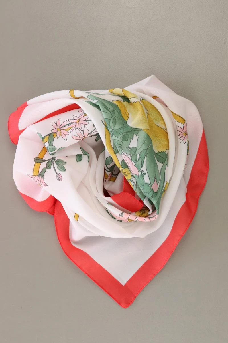 Tuch mit Blumenmuster weiß aus Polyester