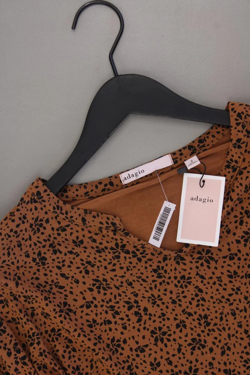 Adagio Shirt mit V-Ausschnitt Gr. 38 neu mit Etikett Langarm braun
