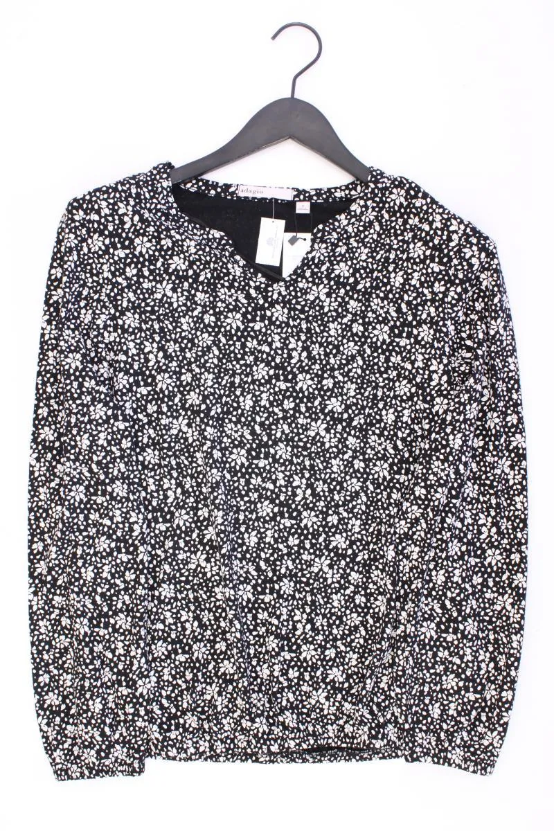 Adagio Longsleeve-Shirt Gr. 38 mit Blumenmuster neu mit Etikett Langarm schwarz