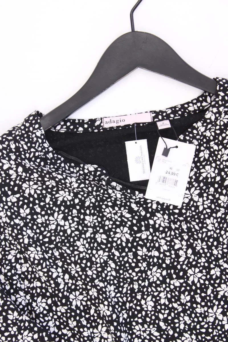 Adagio Longsleeve-Shirt Gr. 38 mit Blumenmuster neu mit Etikett Langarm schwarz