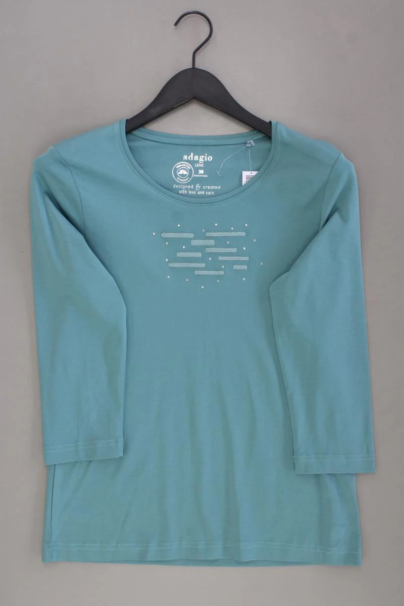 Adagio Regular Shirt Gr. 38 neuwertig 3/4 Ärmel türkis aus Baumwolle