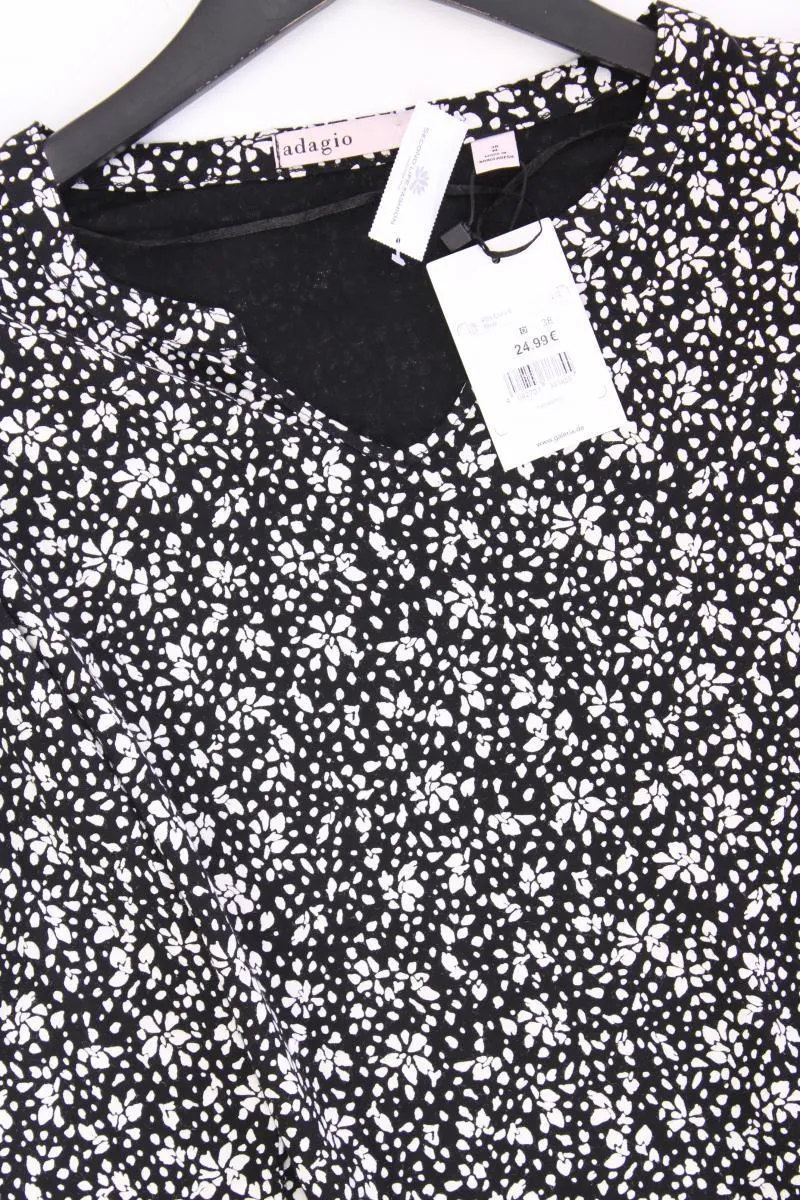 Adagio Longsleeve-Shirt Gr. 38 mit Blumenmuster neu mit Etikett Langarm schwarz