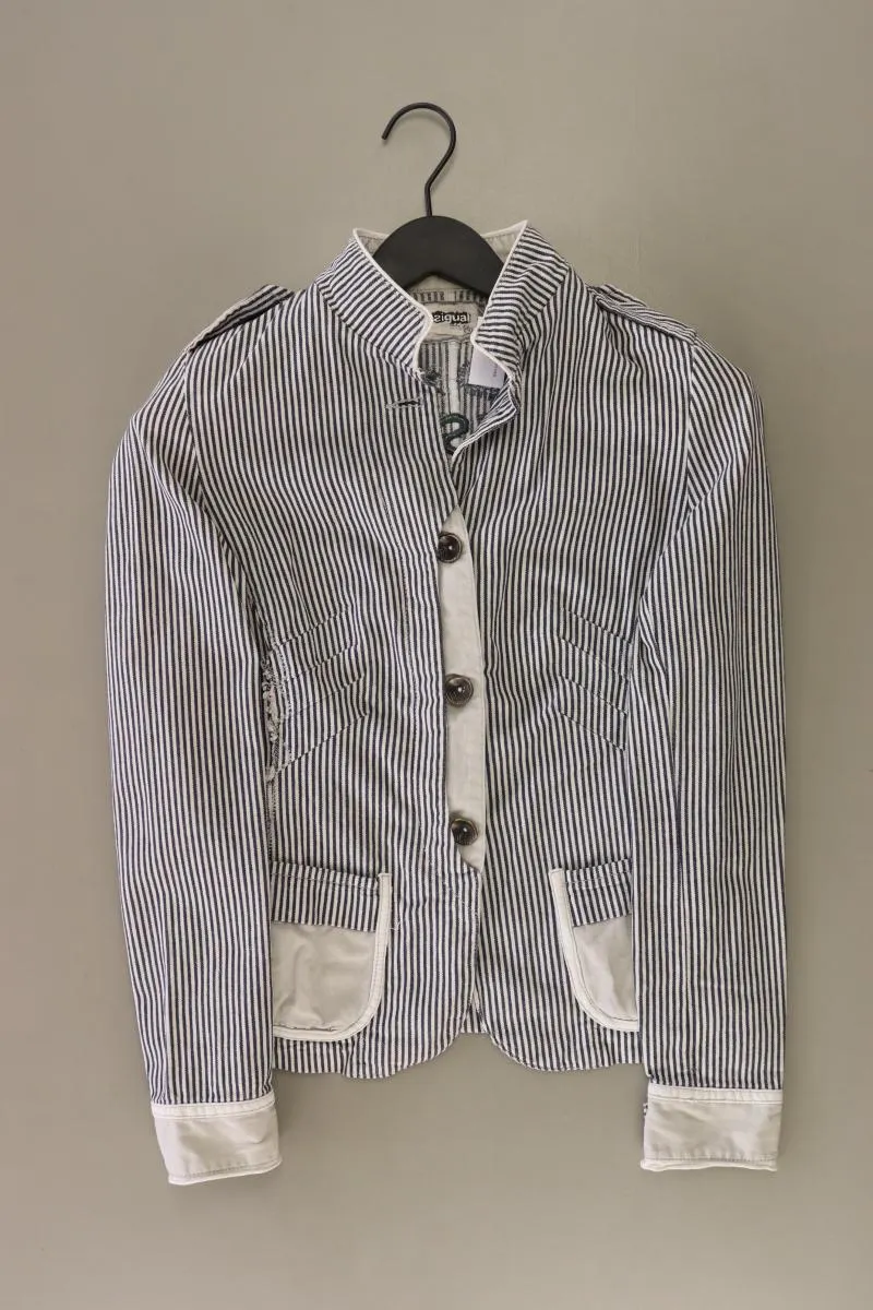 Desigual Übergangsjacke Gr. 38 gestreift grau aus Baumwolle