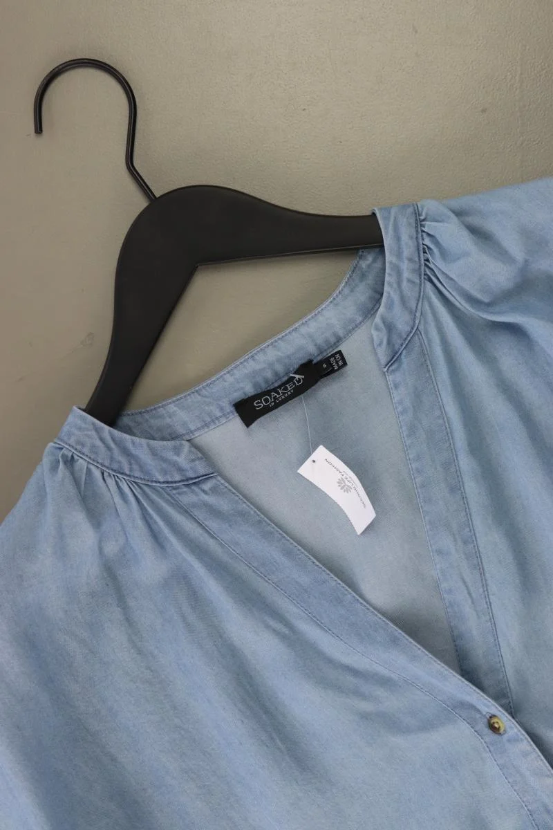 SOAKED IN LUXURY Kurzarmkleid Gr. S neuwertig mit Gürtel blau aus Lyocell