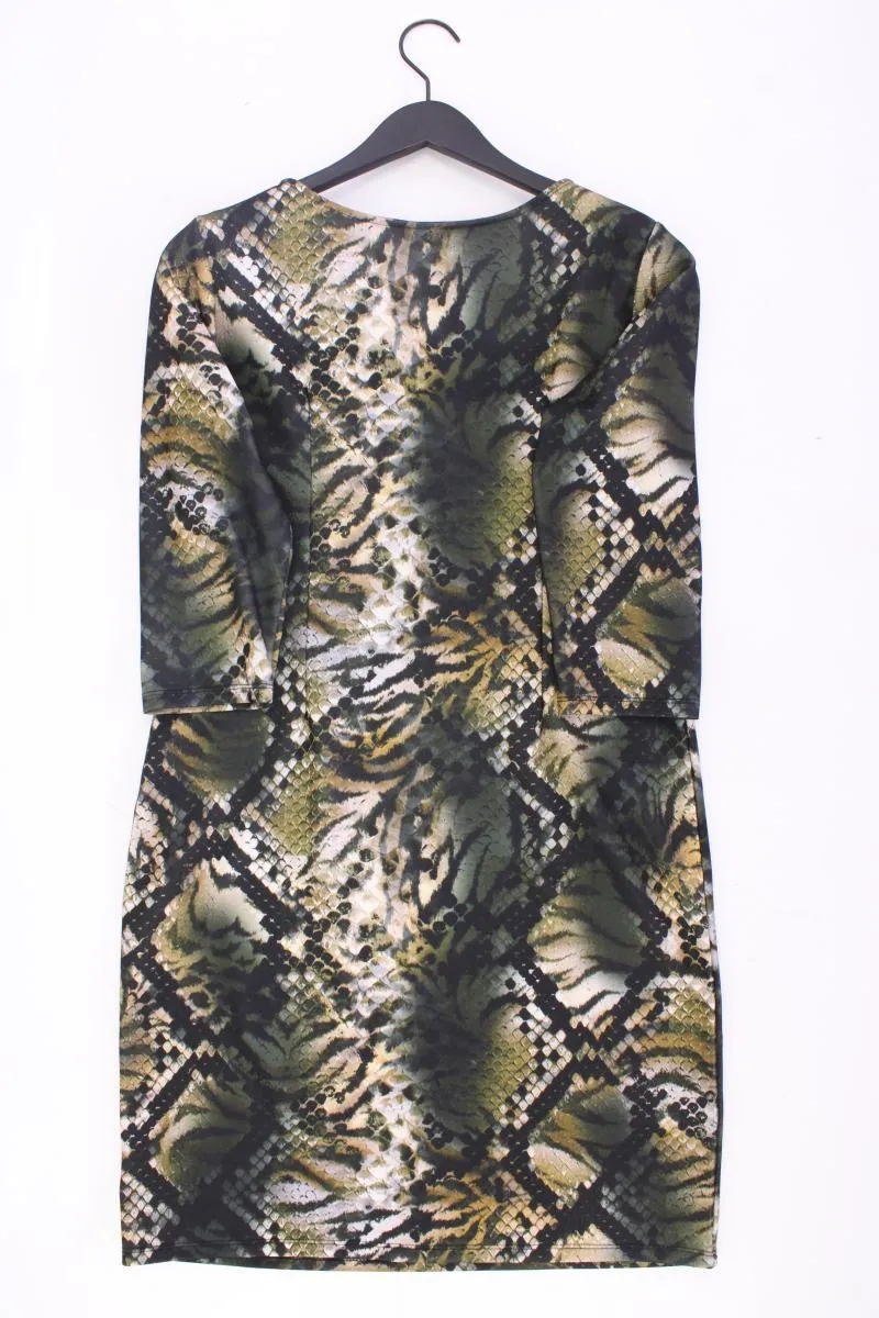 Midikleid Gr. L mit Tierdruck 3/4 Ärmel mehrfarbig aus Polyester