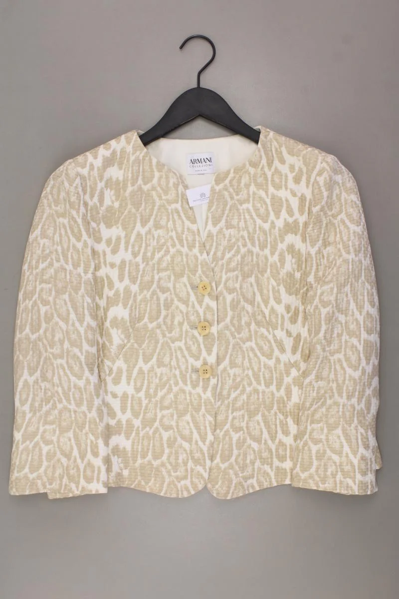 armani collezioni Regular Blazer Gr. 42 mit Tierdruck creme