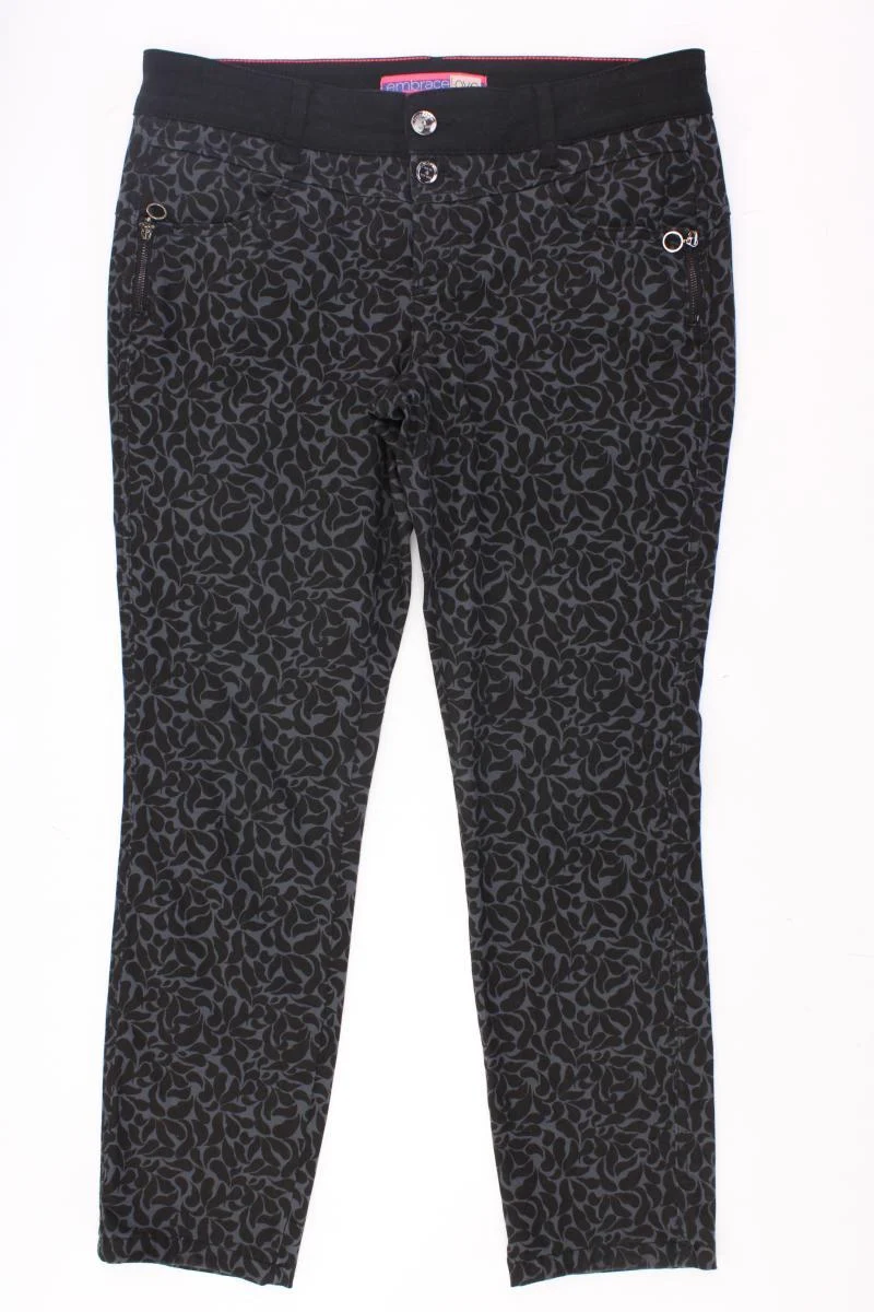 Street One Hose Gr. 38/L30 mit Tierdruck grau aus Baumwolle