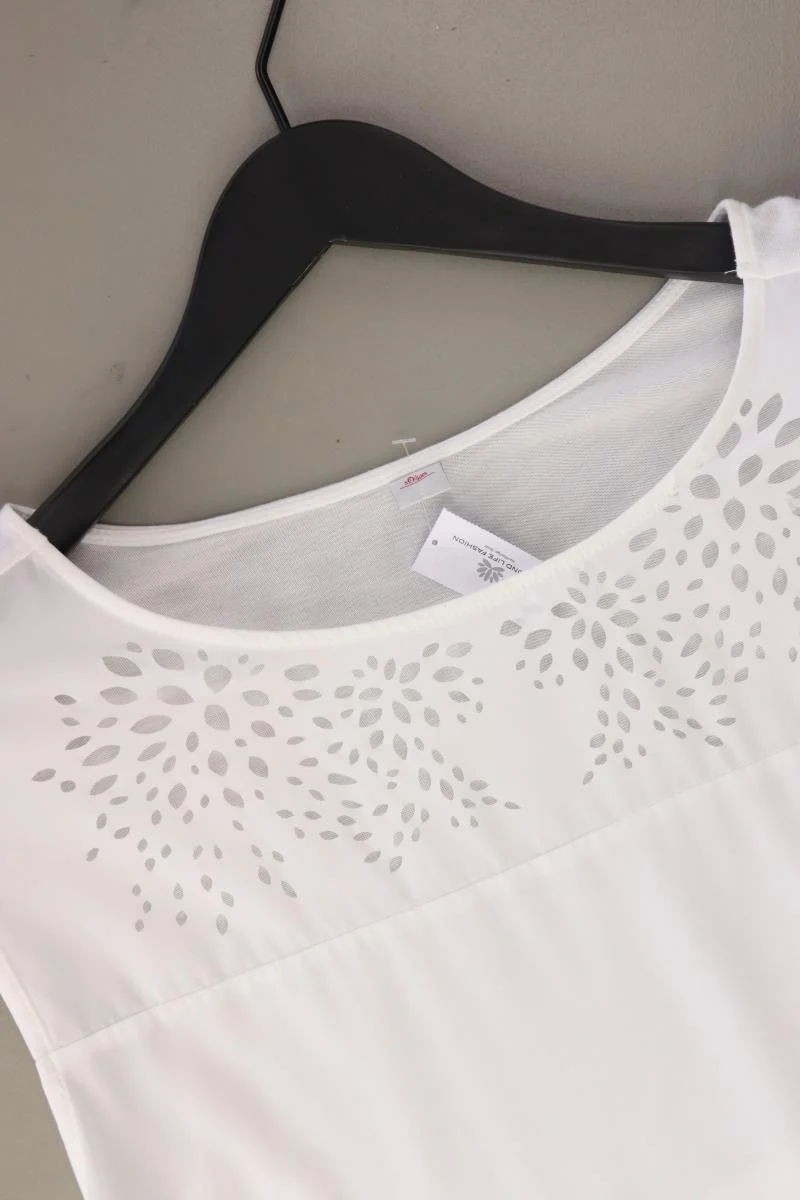 s.Oliver T-Shirt Gr. 42 Kurzarm weiß aus Polyester