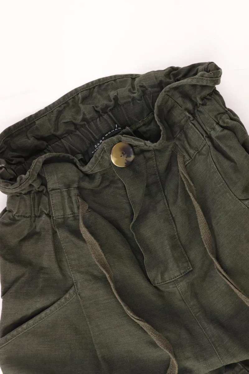 Zara Leinenhose Gr. XS olivgrün