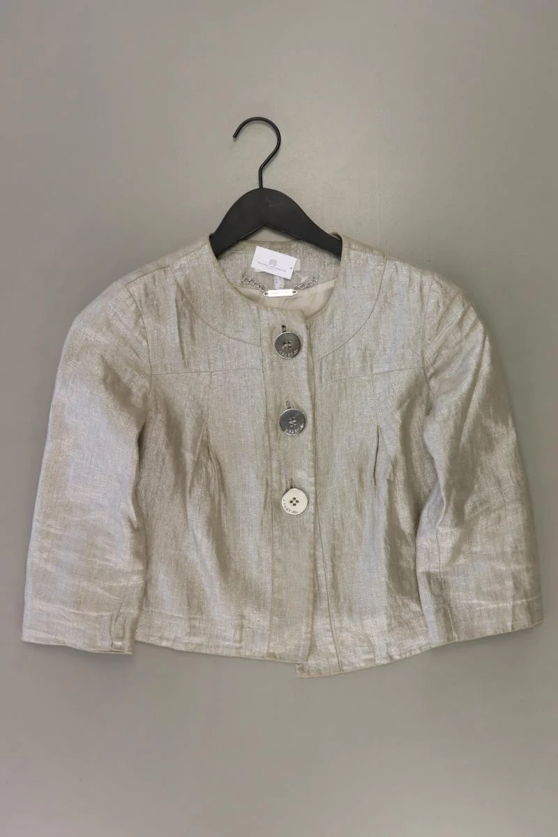 Apart Regular Cardigan Gr. 32 3/4 Ärmel silber aus Leinen