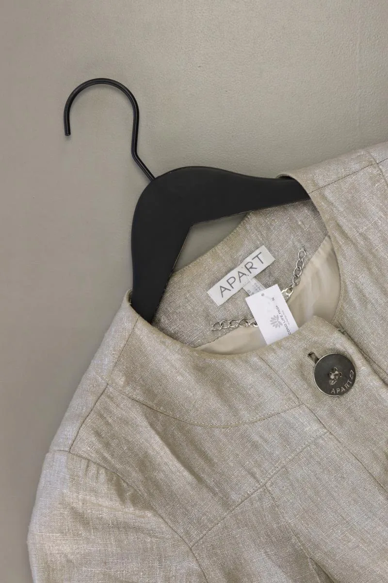 Apart Regular Cardigan Gr. 32 3/4 Ärmel silber aus Leinen
