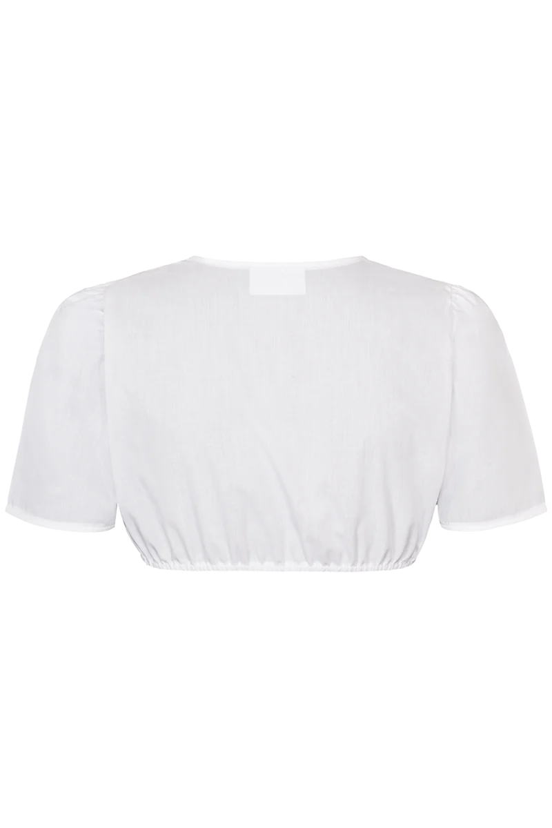 Dirndlbluse mit halblangen Ärmeln und V-Ausschnitt
