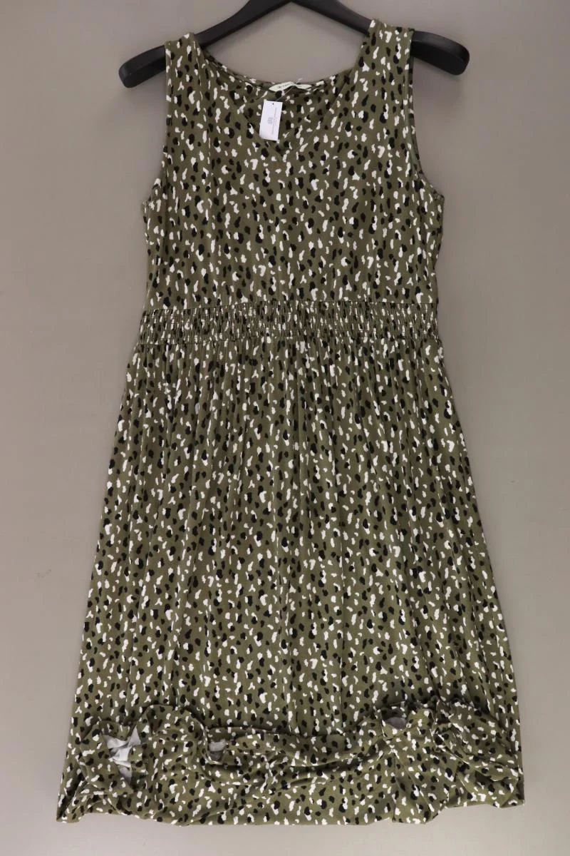 Tom Tailor Stretchkleid Gr. 40 mit Tierdruck Ärmellos olivgrün aus Viskose