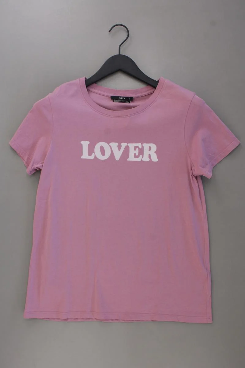 Set T-Shirt Gr. 38 Kurzarm rosa aus Baumwolle