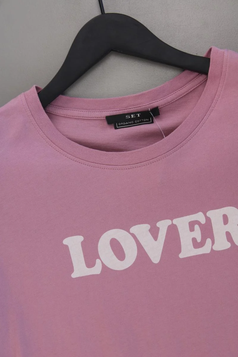 Set T-Shirt Gr. 38 Kurzarm rosa aus Baumwolle