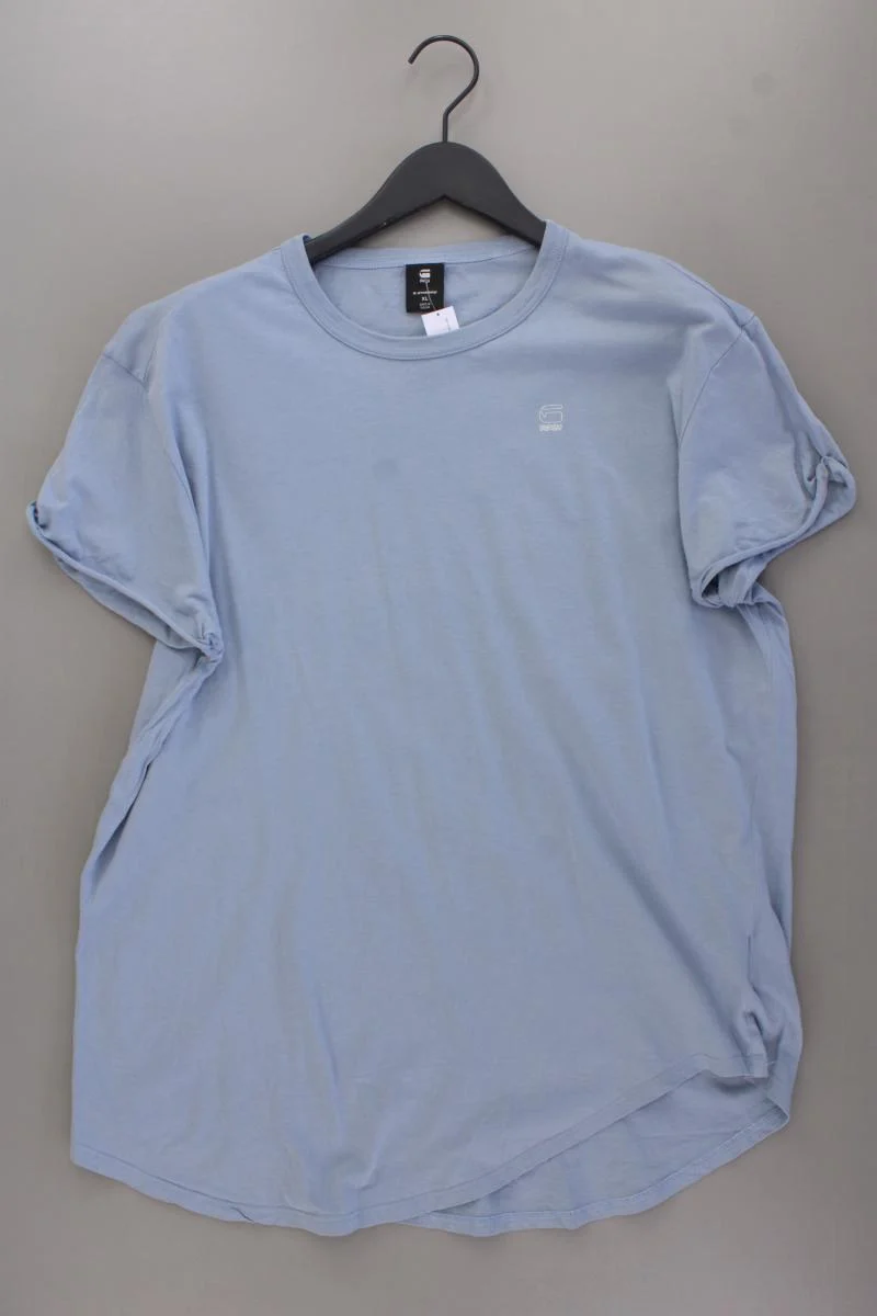 G-Star RAW T-Shirt für Herren Gr. XL Kurzarm blau aus Baumwolle