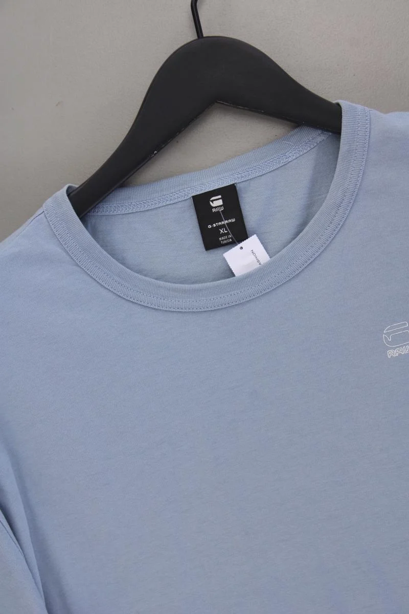 G-Star RAW T-Shirt für Herren Gr. XL Kurzarm blau aus Baumwolle